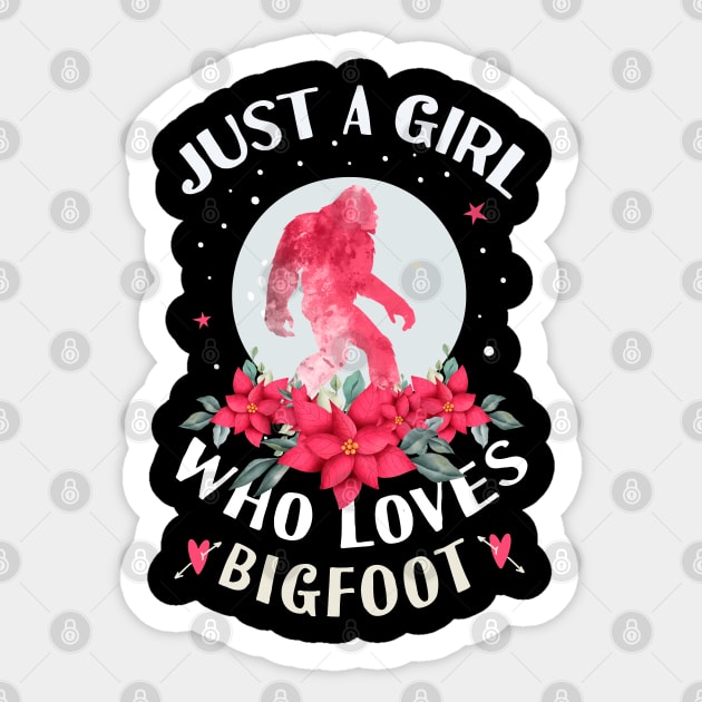 Just a Girl Who Loves Wolves Bigfoot Watercolor Sasquatch Sticker by Tesszero